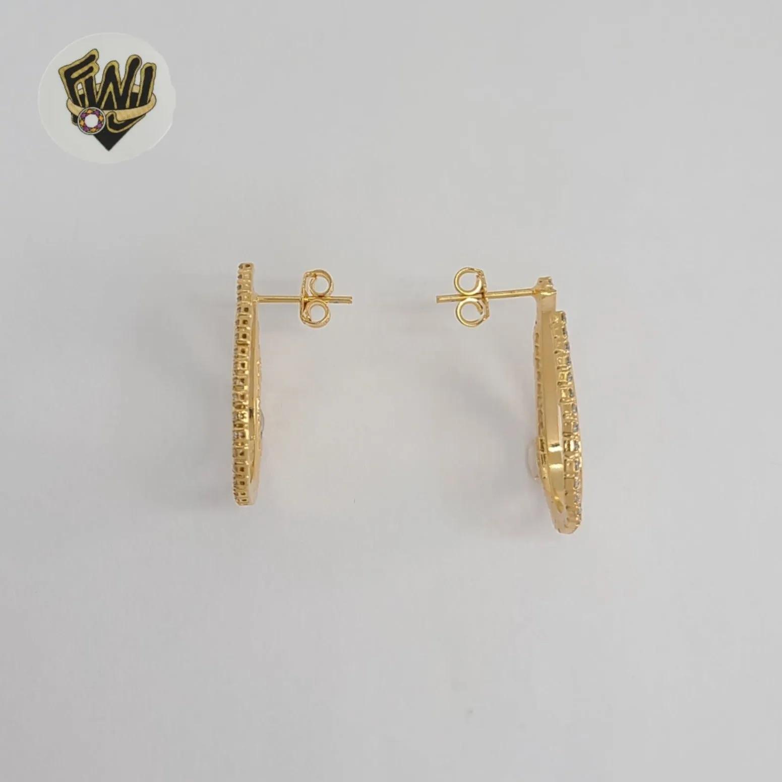 (1-1207-1) Gold Laminate - Zircon Earrings - BGF