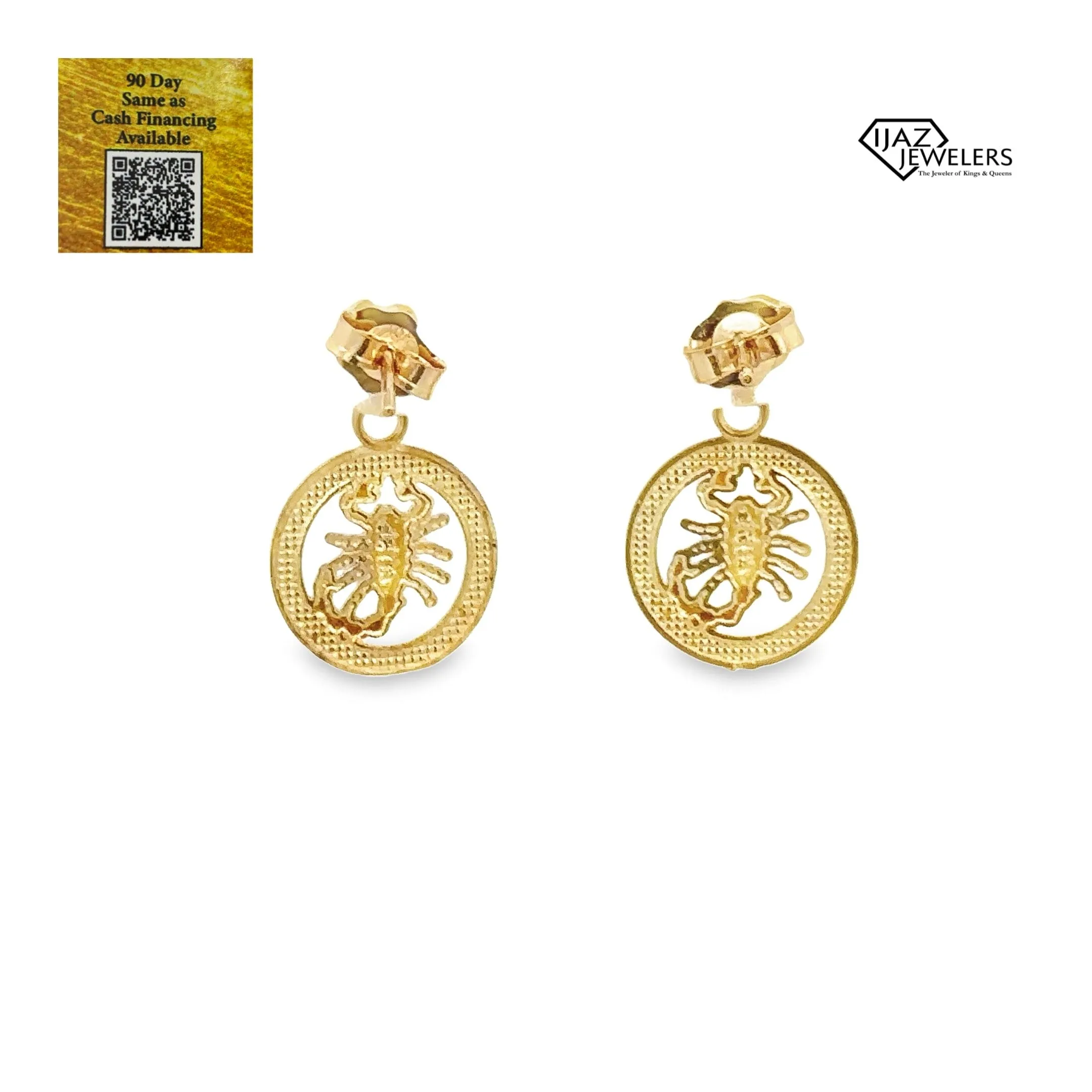 10K Gold Scorpio Zodiac Earrings