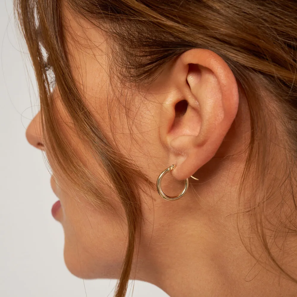 14k Gold Polished Hoop Earrings