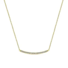 14K Yellow Gold Diamond Bar Necklace