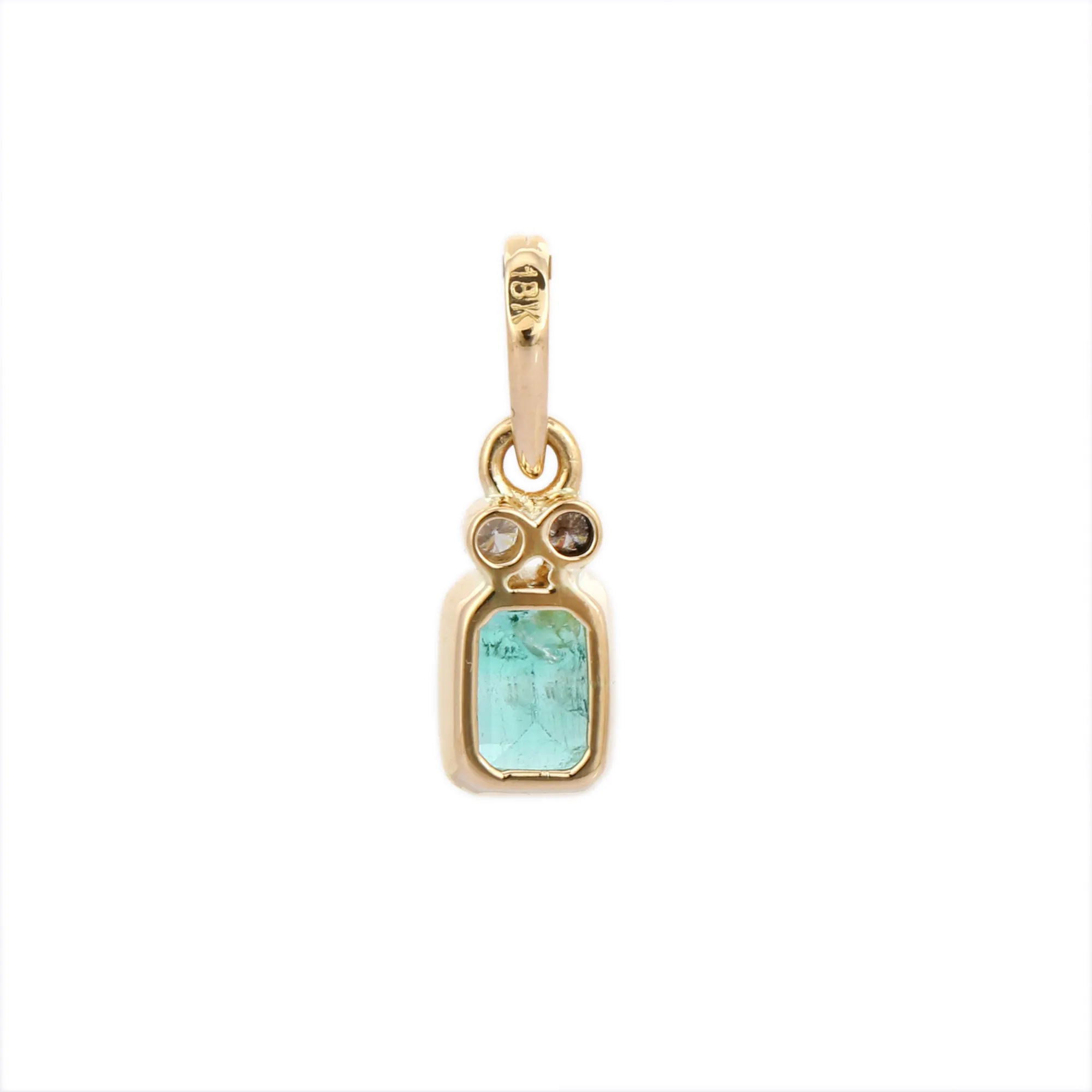 18K Gold Emerald Pendant