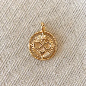 18k Gold Filled Heart Star Infinity Love Charm Spokes From Center to Edges Pendant