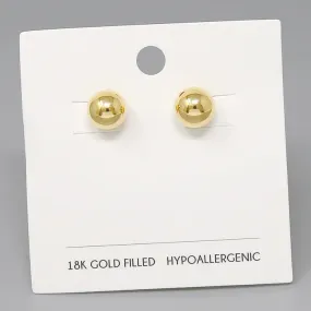 18K Gold Filled Metal Stud Earrings