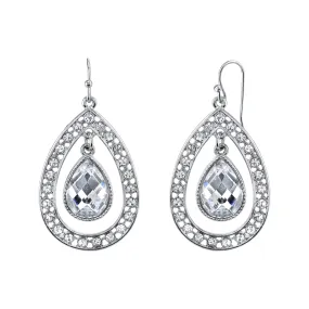 1928 Jewelry Crystal Caged Teardrop Earrings