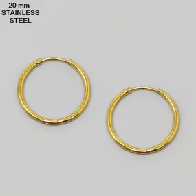 20 MM Stainless Steel Hoop Earrings