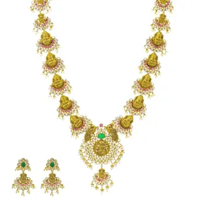 22K Gold Jeweled Laxmi Temple Set