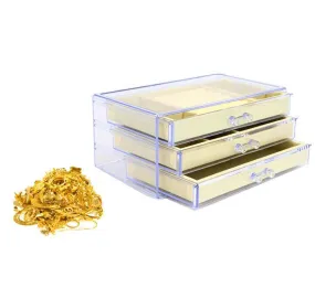 3 Drawers Acrylic Jewelry Box for Women