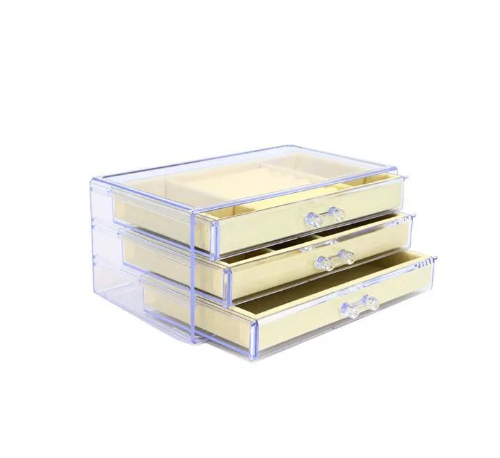 3 Drawers Acrylic Jewelry Box for Women