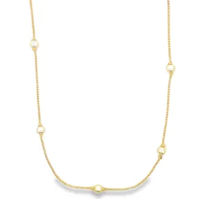 5mm Gold Bead Ball Chain Necklace (F251)