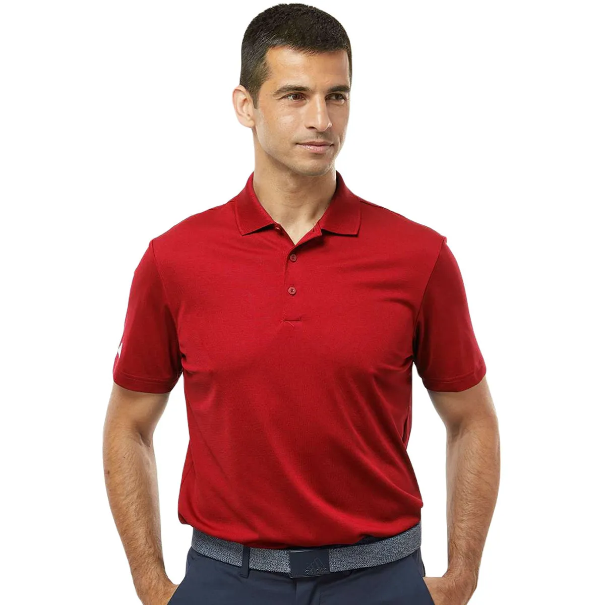 Adidas Men's Power Red Basic Sport Polo