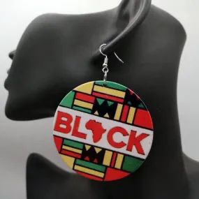 Africa inspired earrings | "Black" in Pan African colors