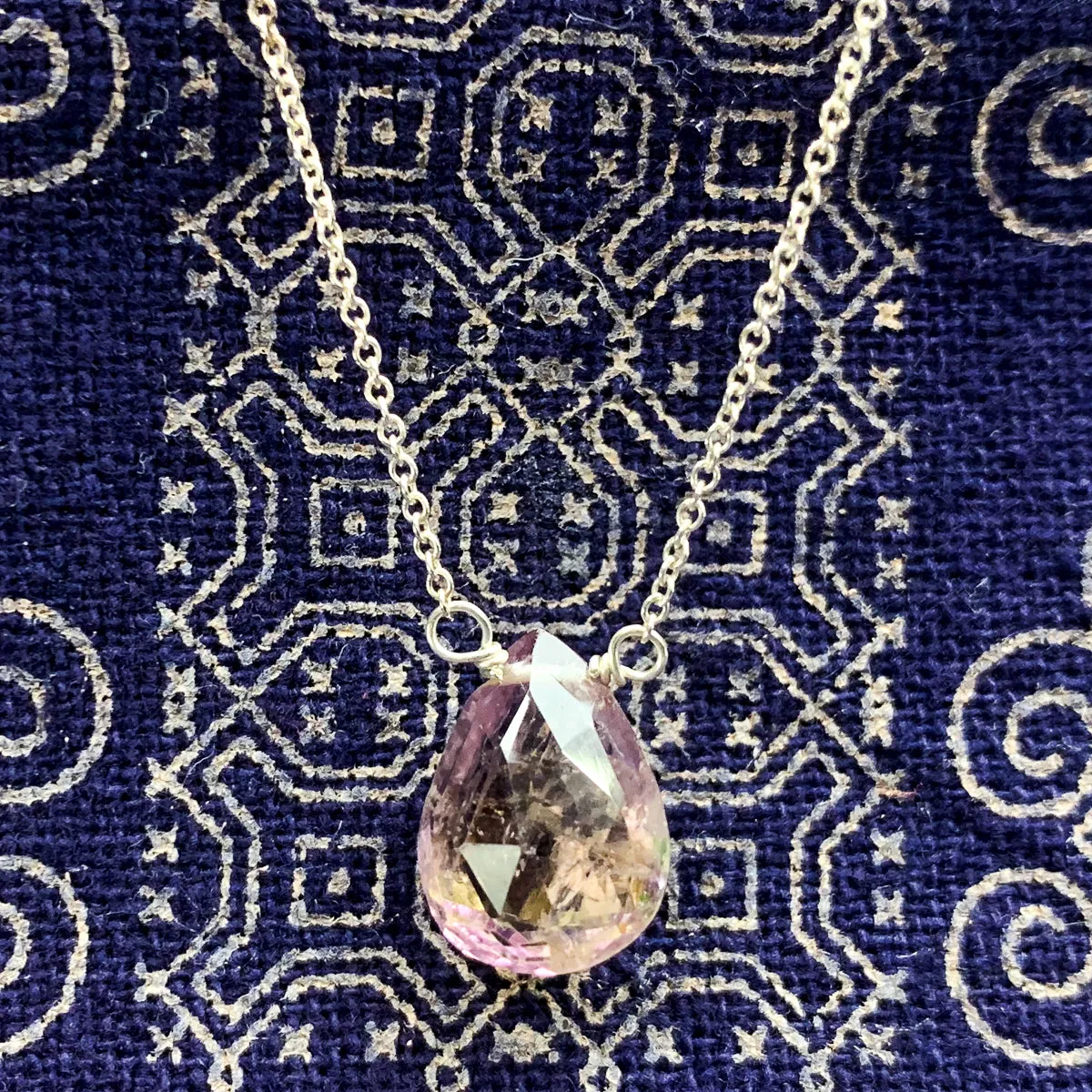 Ametrine Necklace on Sterling Silver Chain with Sterling Silver Trigger Clasp