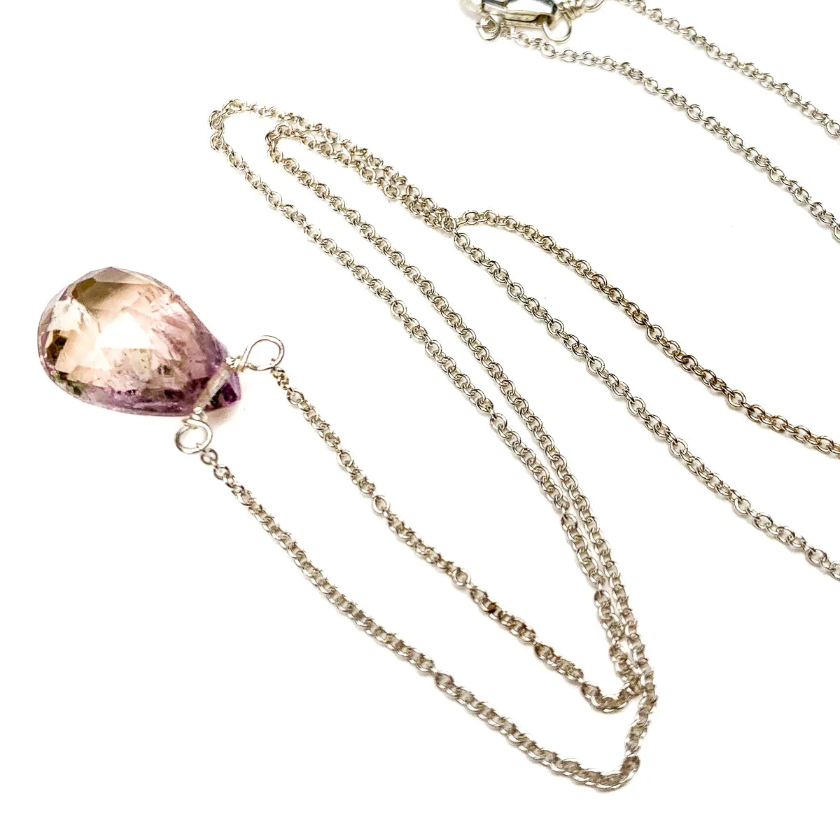 Ametrine Necklace on Sterling Silver Chain with Sterling Silver Trigger Clasp