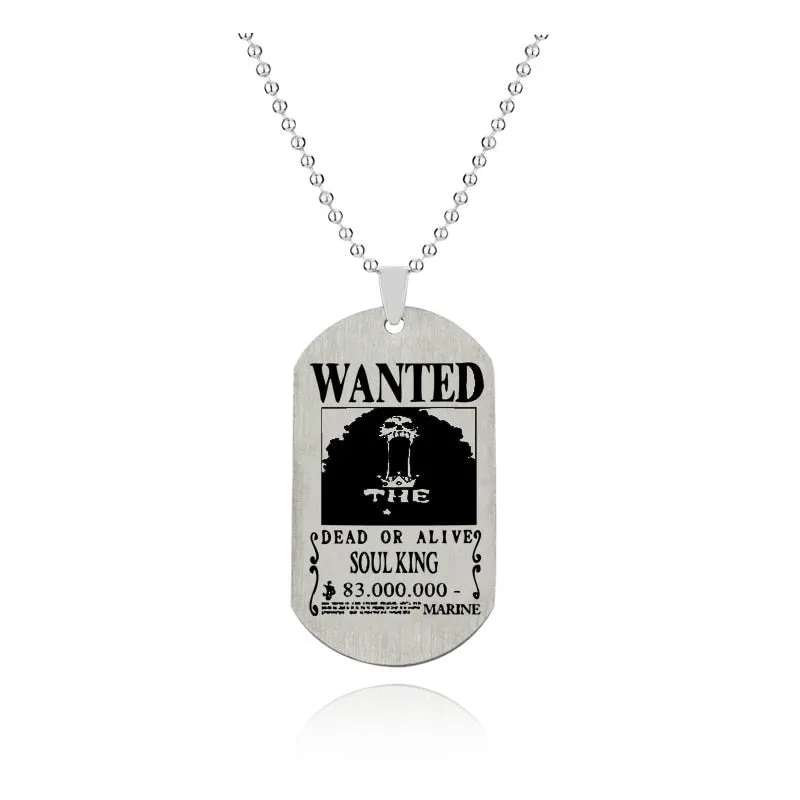 Anime One Piece Friendship Necklace - Luffy, Zoro, Robin, Chopper Bounty Wanted Pendant for Men and Women