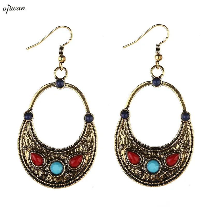 Aretes De Media Luna aritos Gypsy Earrings For Women Boho Earrings Hippie Tribal Earrings Indian Native American Jewelry Navajo