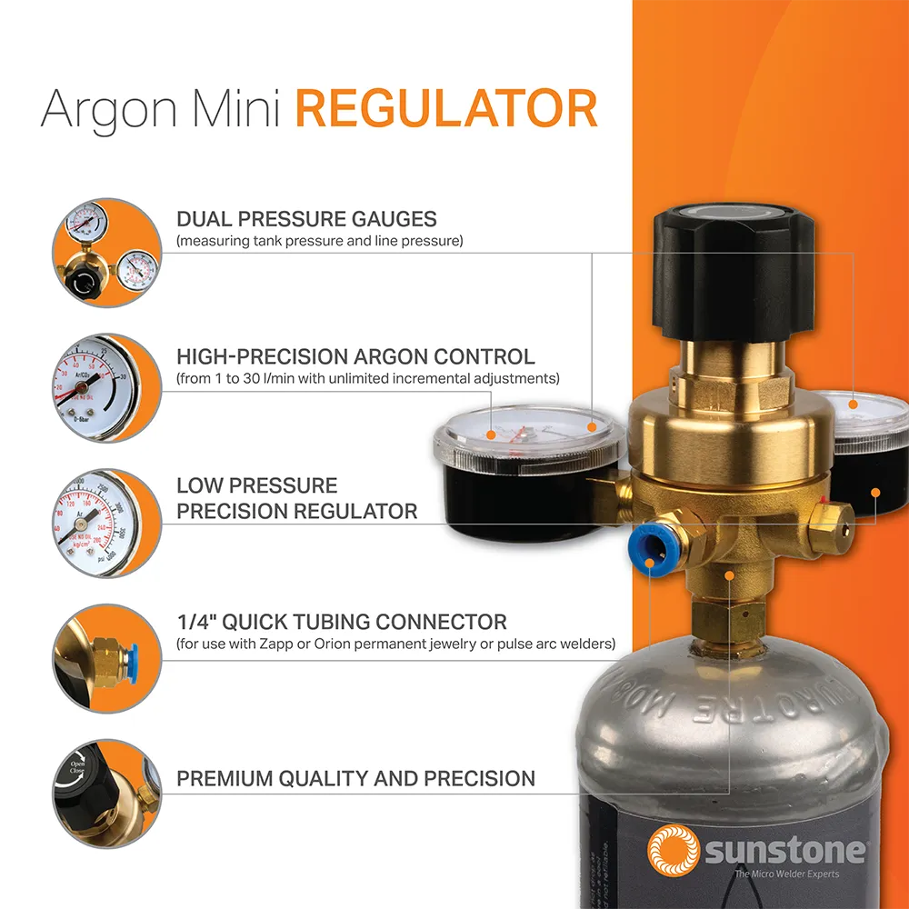 Argon Mini Regulator for Permanent Jewelry