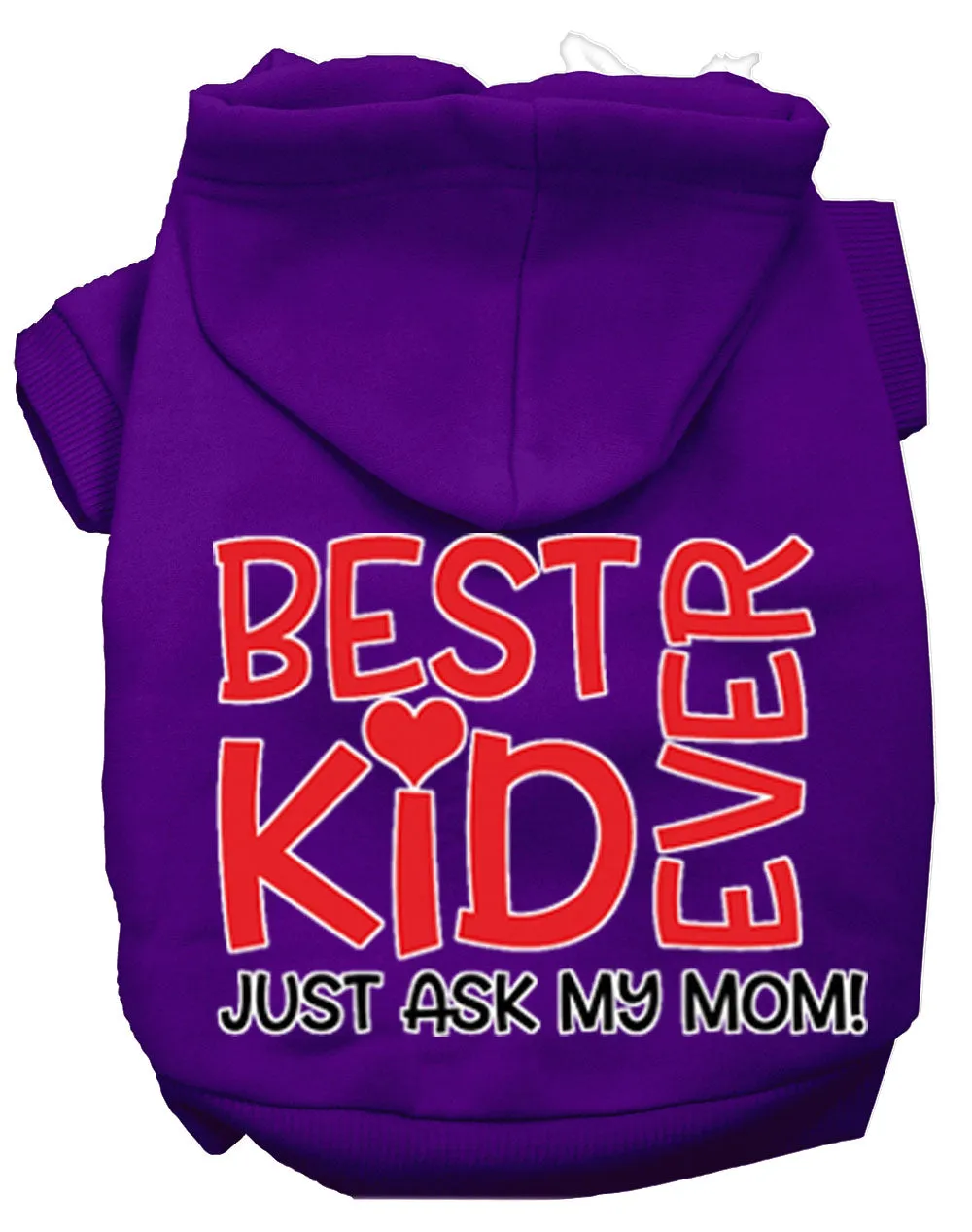 Ask My Mom Screen Print Dog Hoodie Purple Xl