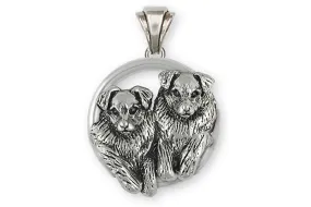 Australian Shepherd Pendant Jewelry Sterling Silver Handmade Dog Pendant AU18-P