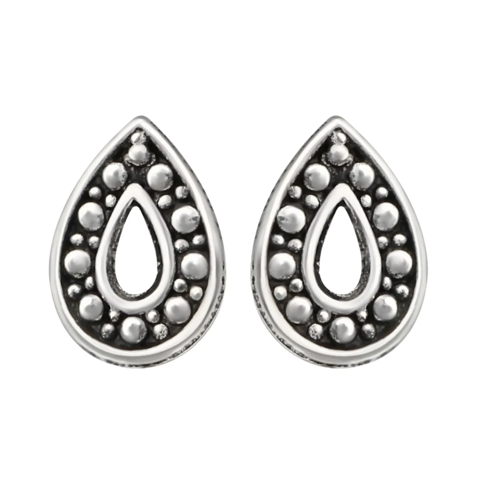 Beaded Teardrop Stud Earrings