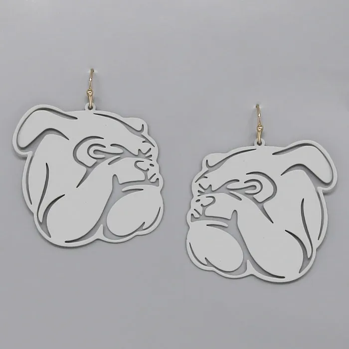 Bulldog Cutout Filigree Earrings