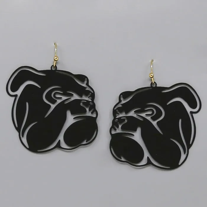 Bulldog Cutout Filigree Earrings