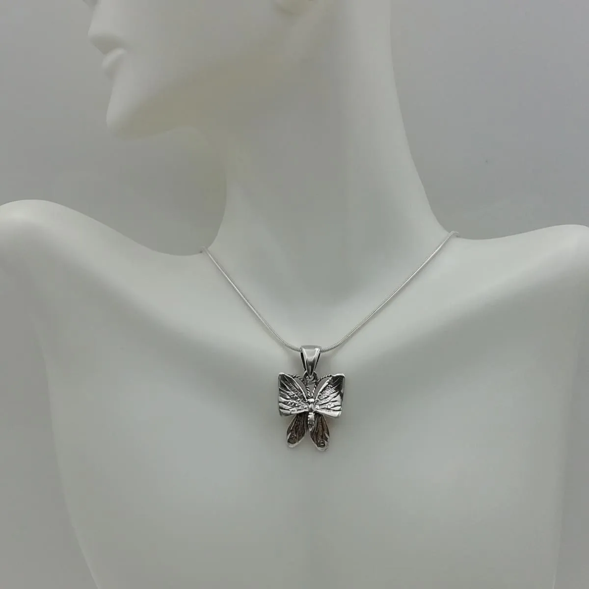 Butterfly charm -Sterling silver pendant- Pretty silver pendant