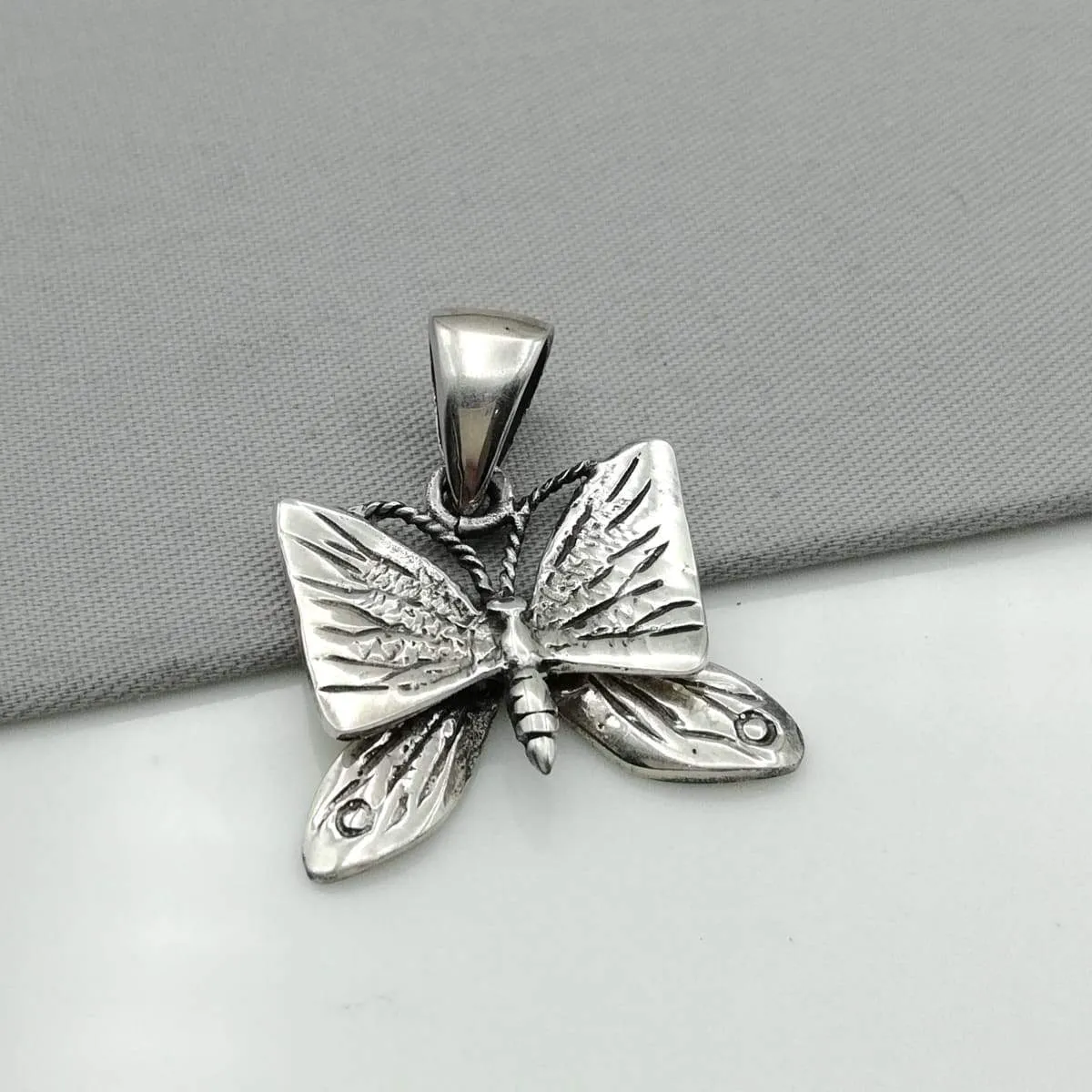 Butterfly charm -Sterling silver pendant- Pretty silver pendant