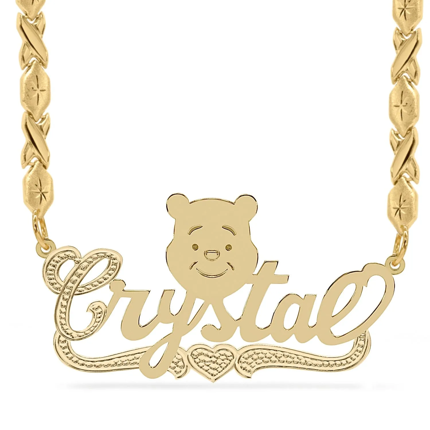 Cartoon Nameplate Necklace Crystal