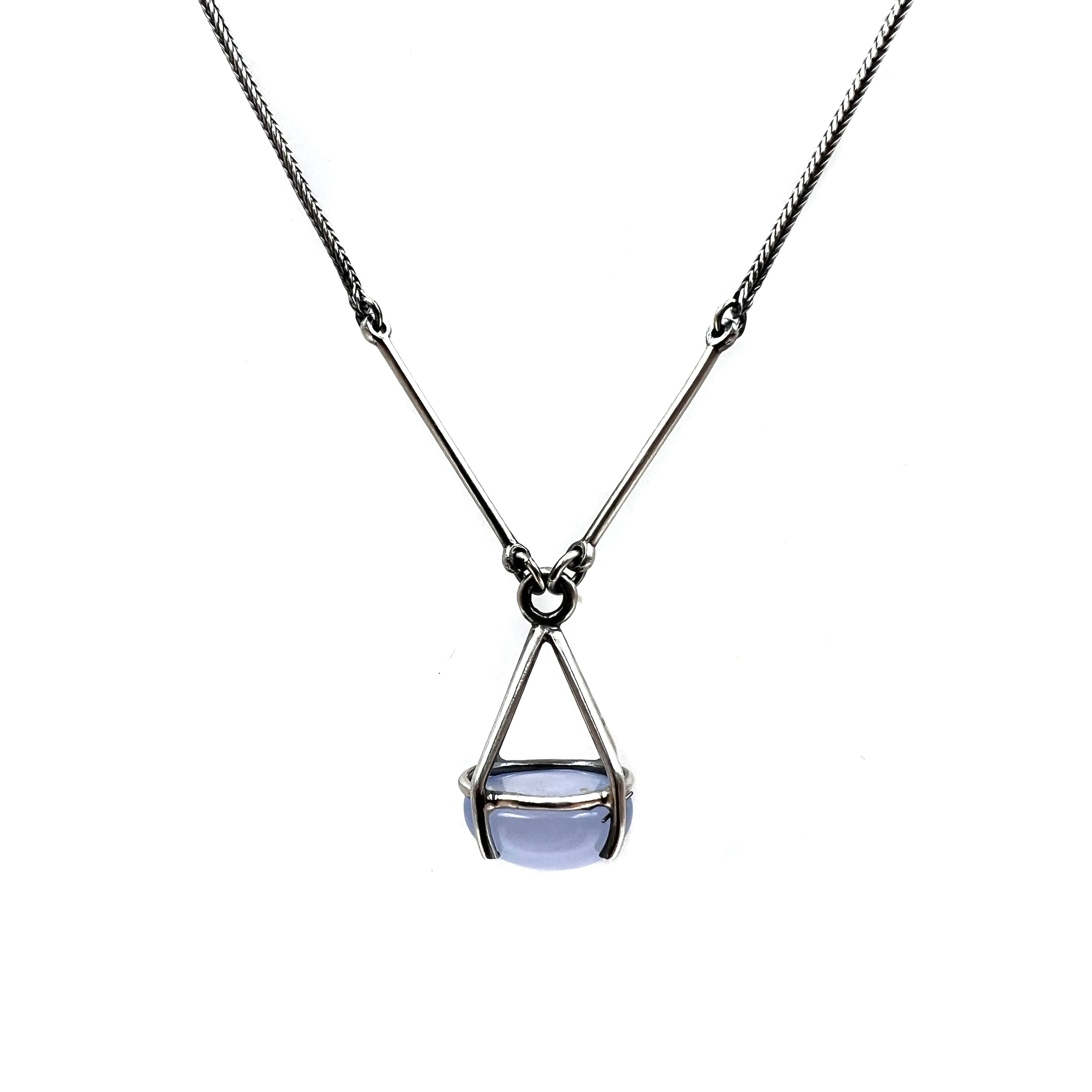 Chalcedony Prong Pendant