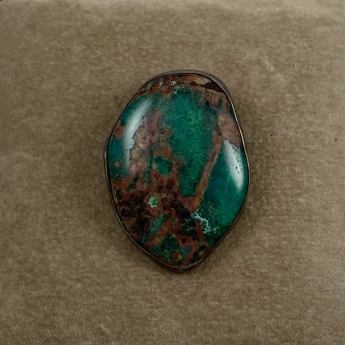 Chrysocolla Sterling Silver Pendant Vintage