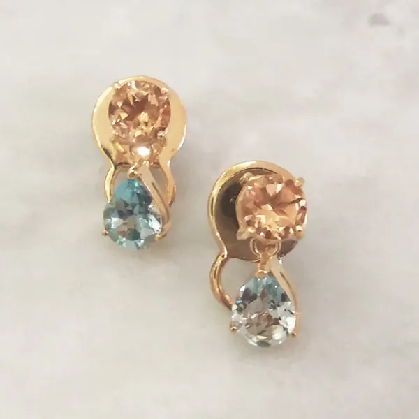 Citrine & Blue Topaz Separates Earrings