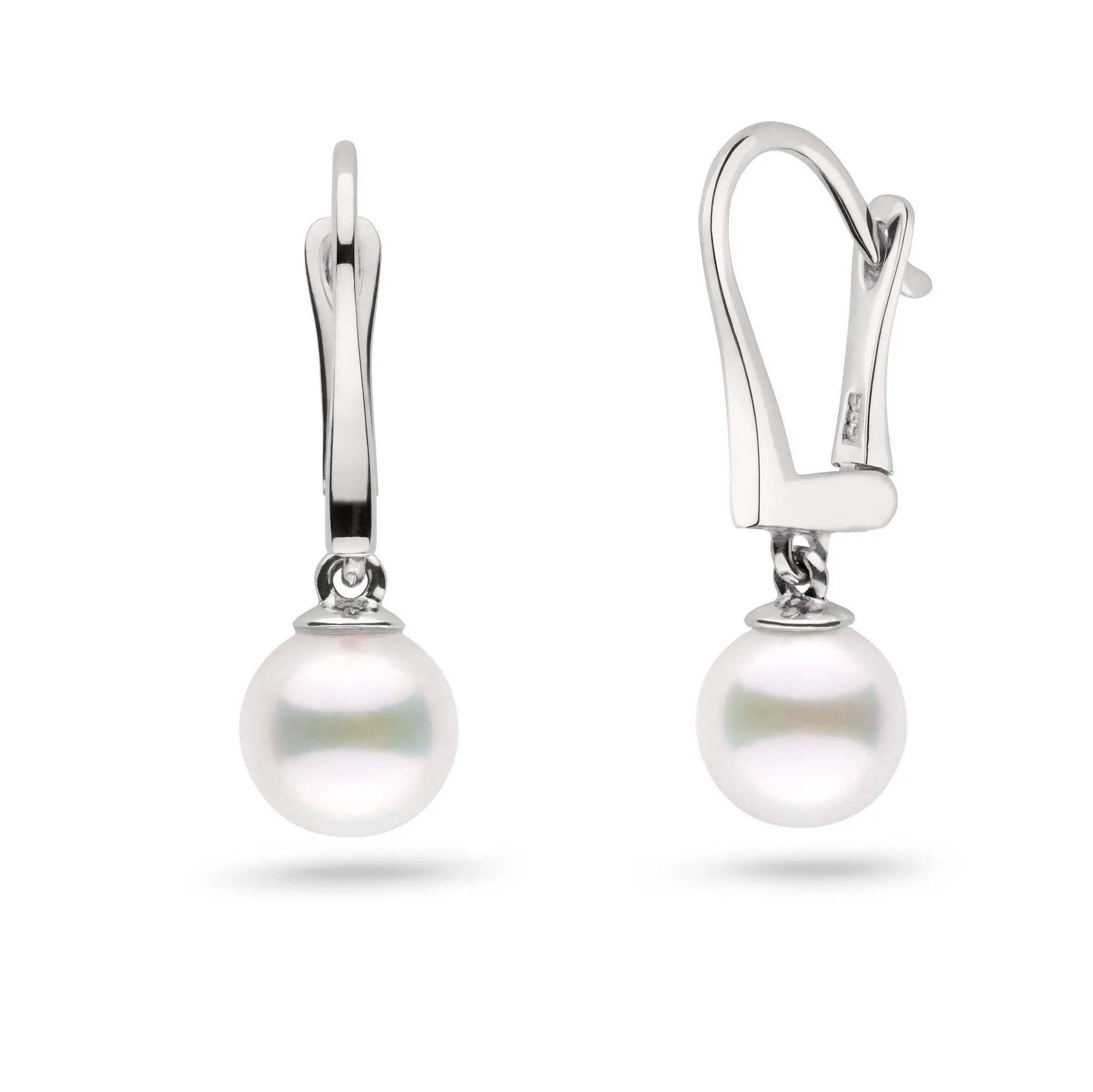 Classic Collection White Freshadama Freshwater 7.5-8.0 mm Pearl Dangle Earrings