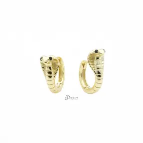 Cobra Huggie Hoop Earrings - Gold