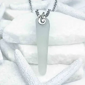 Crystal Clear Sea Glass Icicle Pendant | #5184