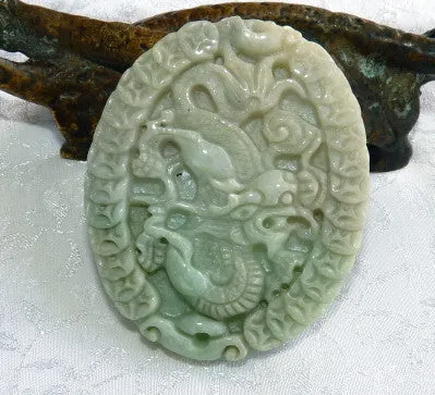 Dragon Brings Luck and Fortune Jadeite Pendant (BJP-860-3)