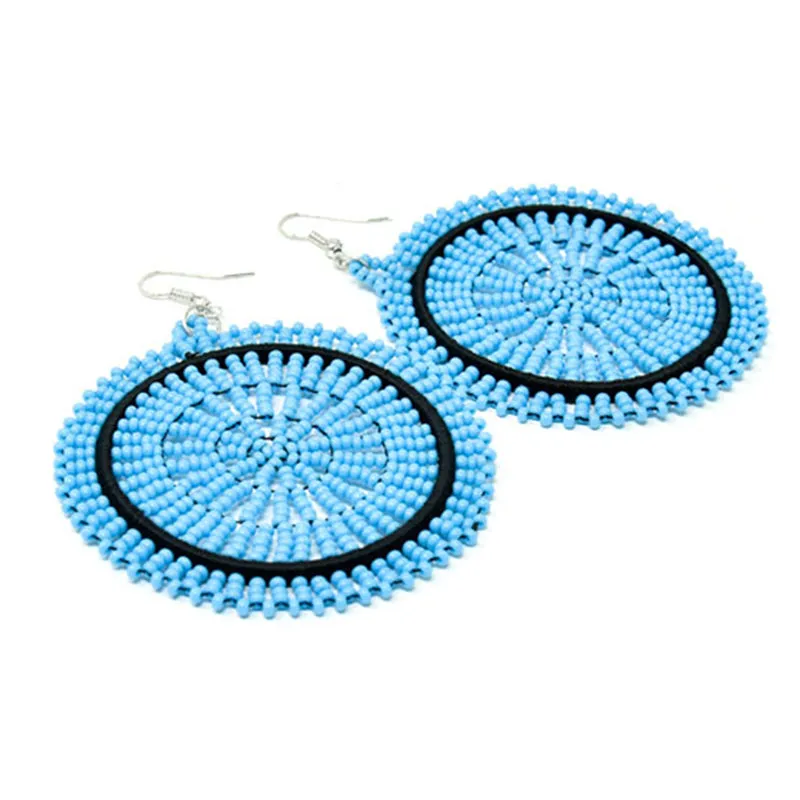 Duara Beaded Light Blue Earrings