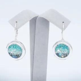 Dune Jewelry Neptune Ocean Gradient .925 Sterling Silver Earrings - Abalone, Mother of Pearl, Turquoise - Made in the USA