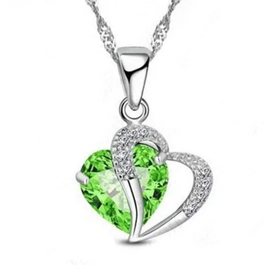 Elegant Ruby Love Pendant Necklace - 925 Sterling Silver