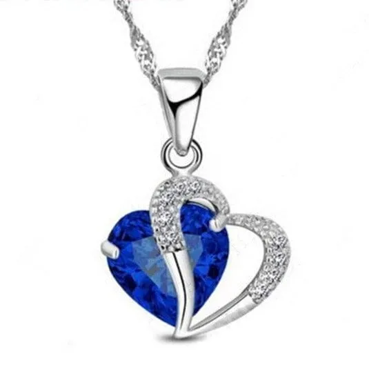 Elegant Ruby Love Pendant Necklace - 925 Sterling Silver