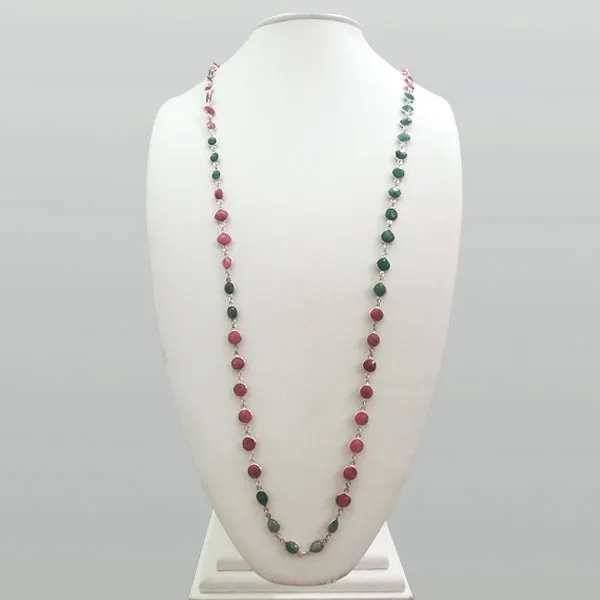 Emerald and Ruby Jeweled Chain Necklace