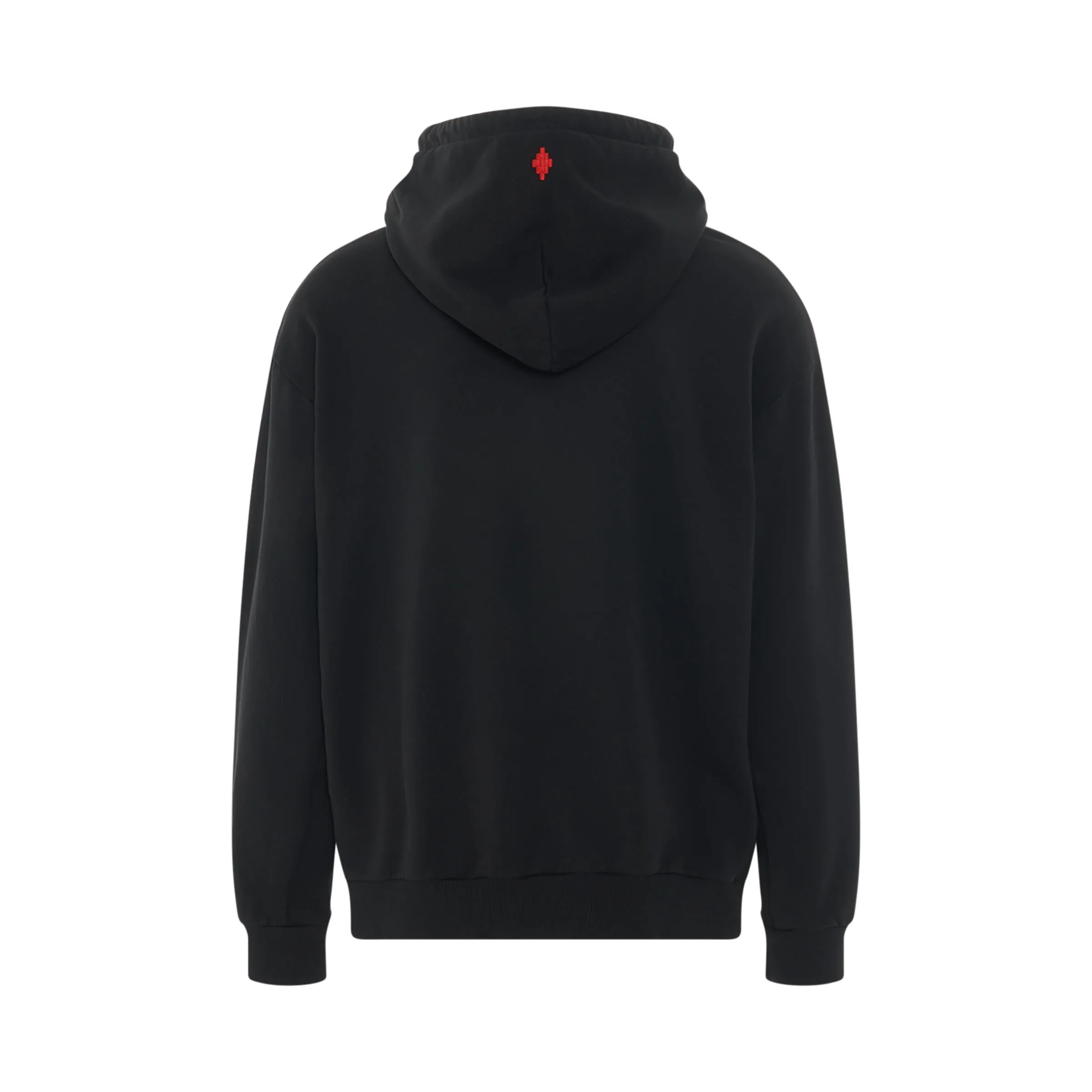 Feathers Necklace Oversized Hoodie in Black/Red