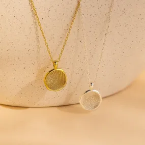 Fingerprint Coin Necklace