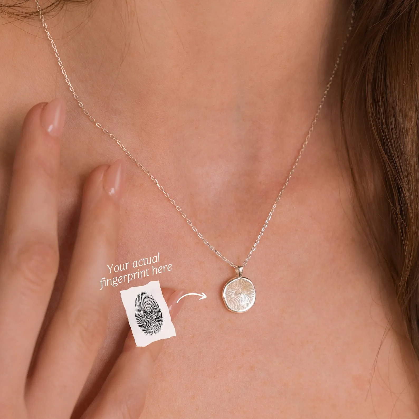 Fingerprint Coin Necklace