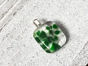 Fused Glass Mini Pendant ~ Kelly Green