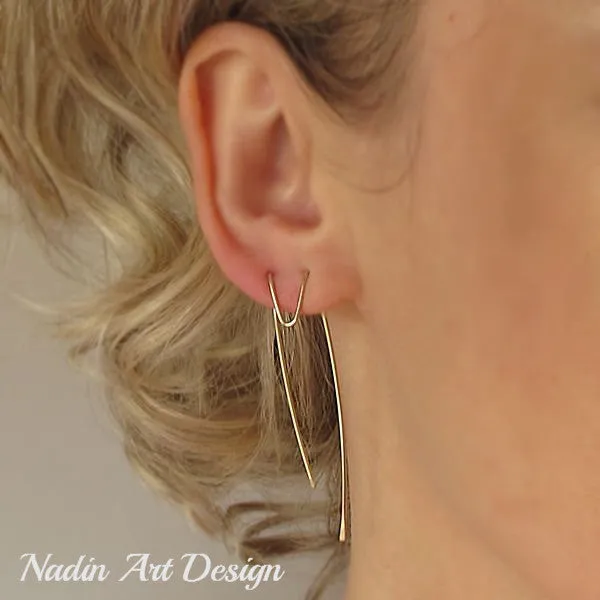 Geometric Gold Threader Earrings