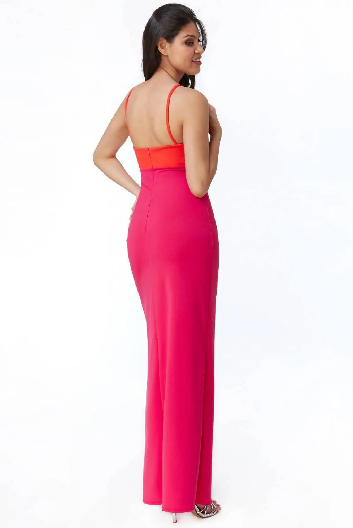 Goddiva Front Bow Tie Maxi Dress