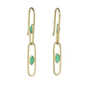 Gold & Bezel-Set Emerald Gemclip Earrings