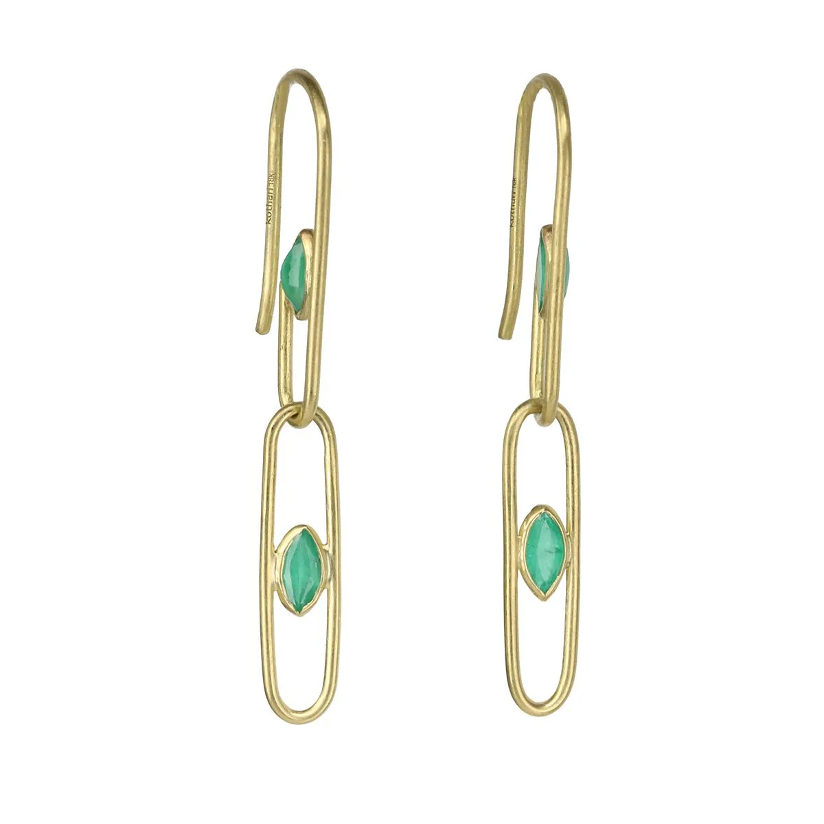 Gold & Bezel-Set Emerald Gemclip Earrings