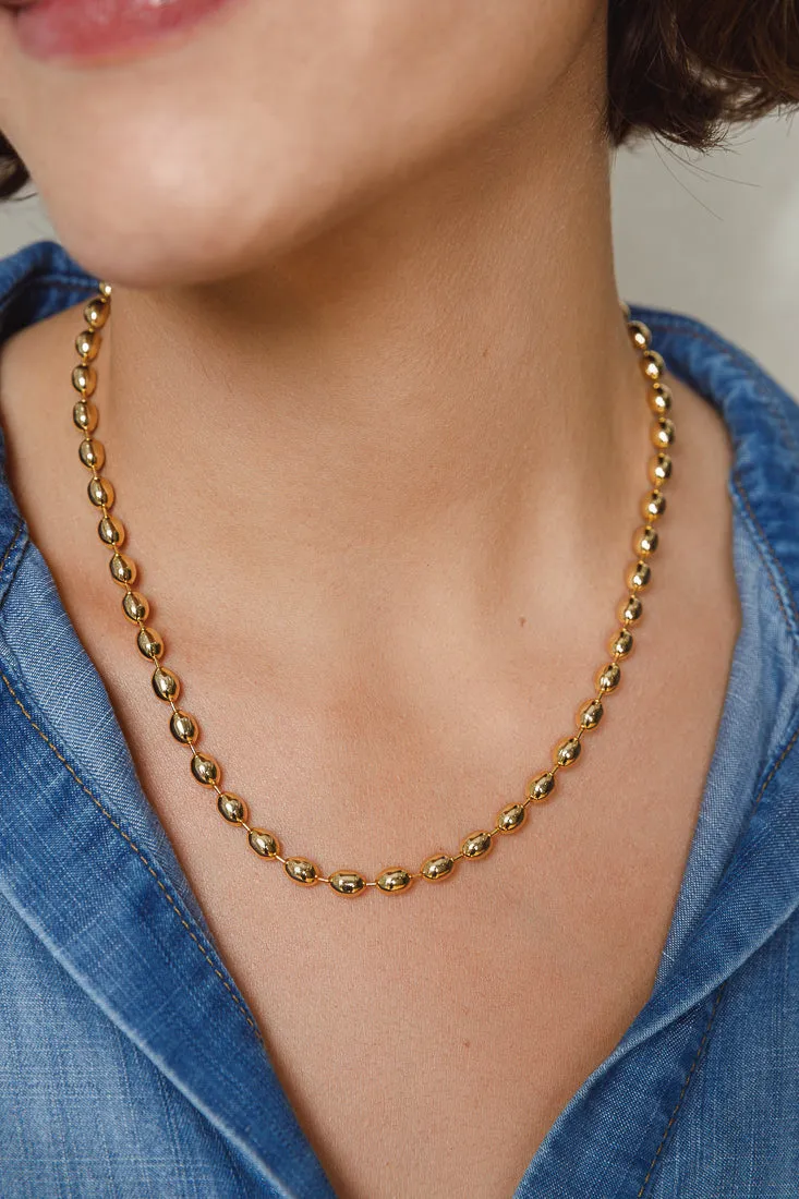 GOLD BEAN NECKLACE