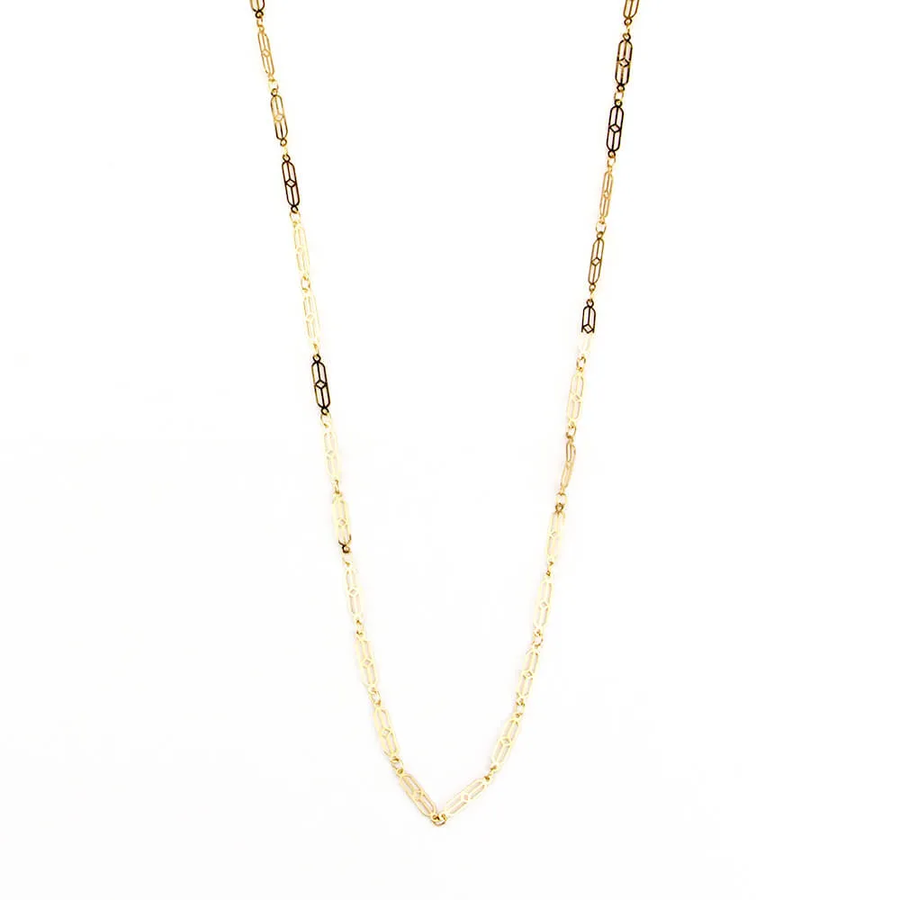 Gold Deco Chain Necklace